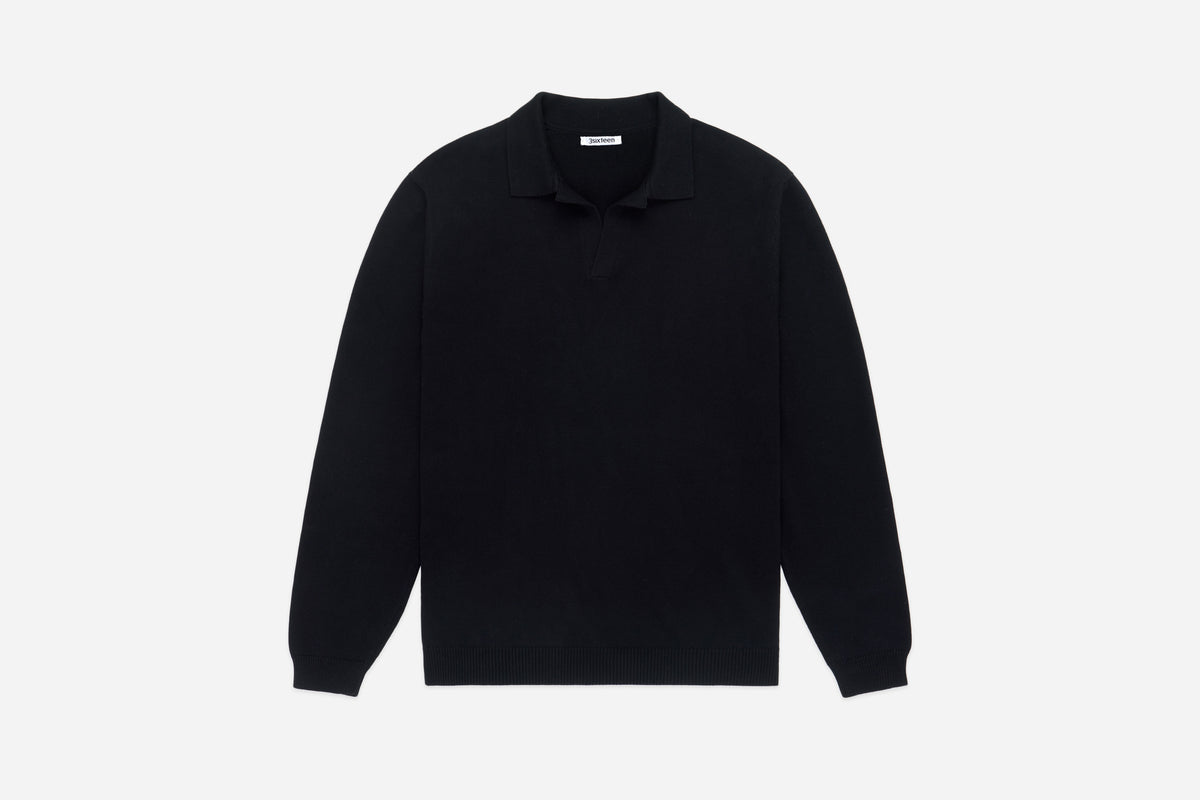 Long Sleeve Knit Polo