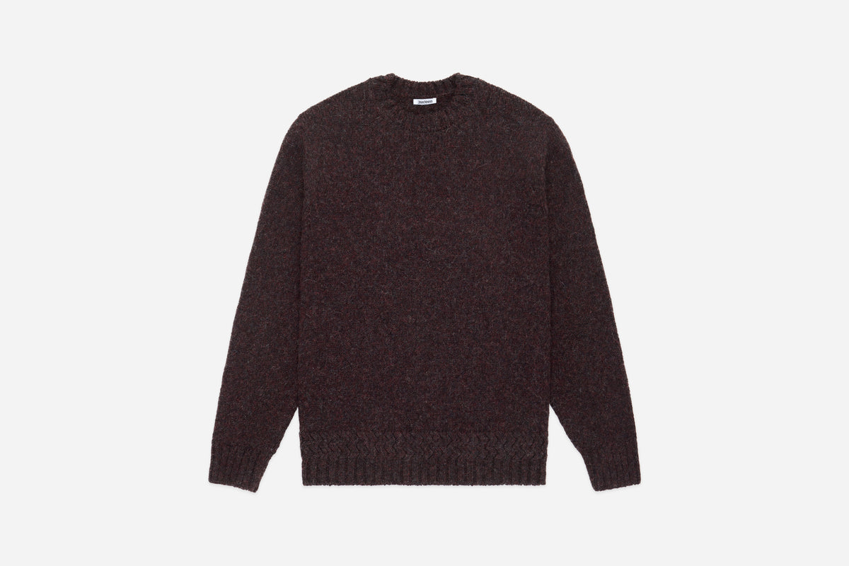 Alpaca Crewneck Sweater ~ Bordeaux – 3sixteen
