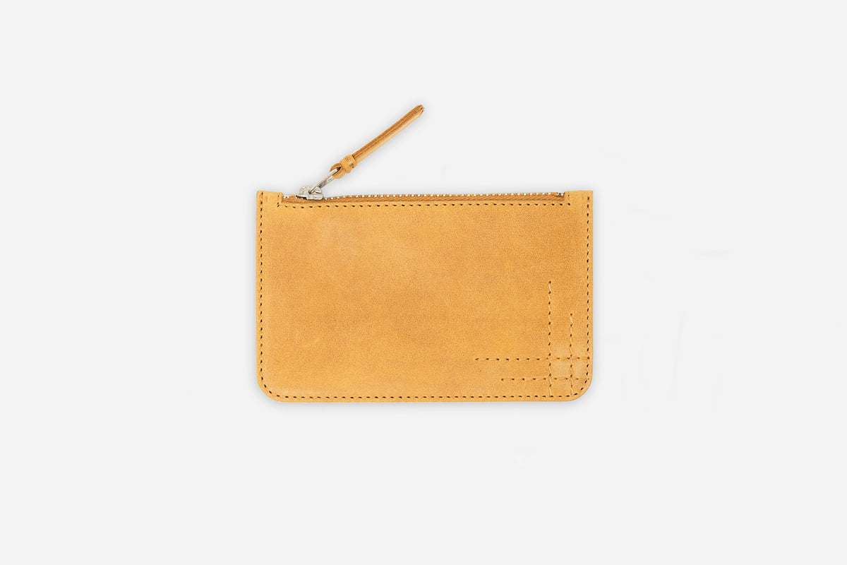 Zippered Pouch - Gold & Chestnut